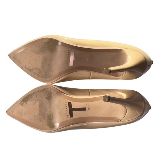 TED BAKER Women's Shoes Patent Leather Nude Pointed-Toe Stiletto Heels Size 36.5 - Picture 5 of 12